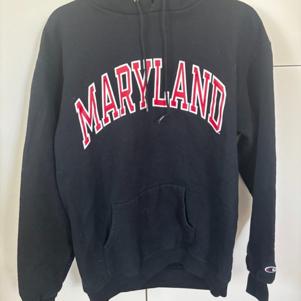 Champion Vintage Black University of Maryland Sweatshirt Size Medium